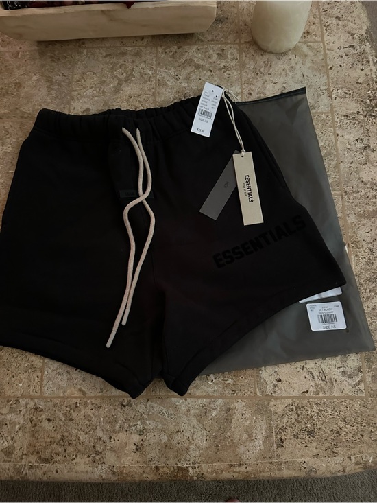 Essentials Pants - ESSENTIALS jet Black Drawstring Shorts
